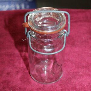 Vintage K 1881 8 Glass Jars with Wire Bail